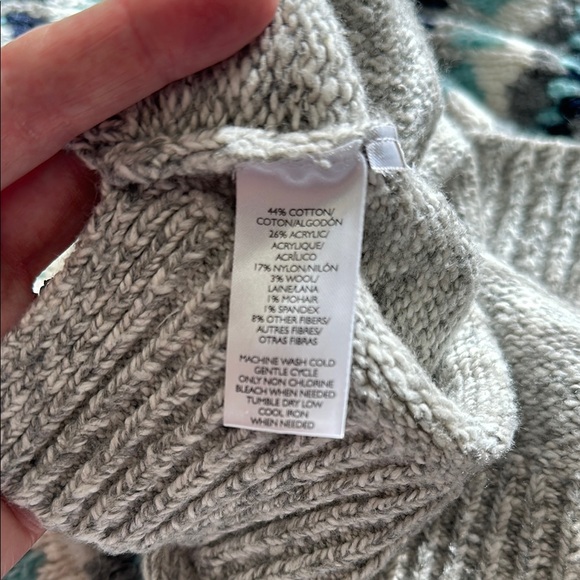 Loft Fair Isle Nordic Aspres Ski Pullover Soft Sweater Size Medium - Picture 7 of 9